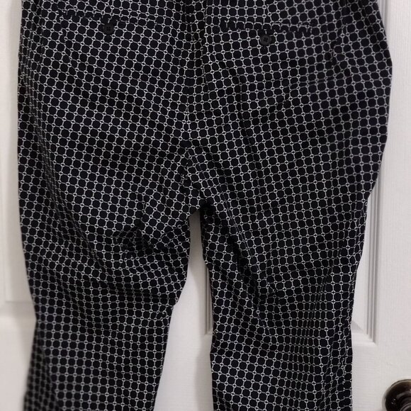 Talbots Woman Petites 16WP Geometric Print Pants Black White Career Casual NWT - Picture 15 of 15